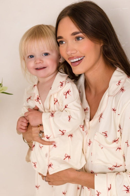 Mini COZY Rosy Ribbon Pyjamas Set - Cozy Crew Club