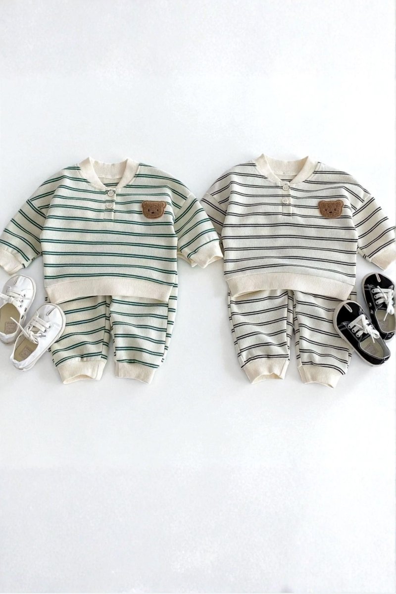The Striped Polo Bear Tracksuit - Cozy Crew Club
