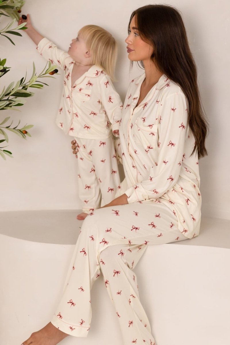 Adult COZY Rosy Ribbon Pyjamas - Cozy Crew Club