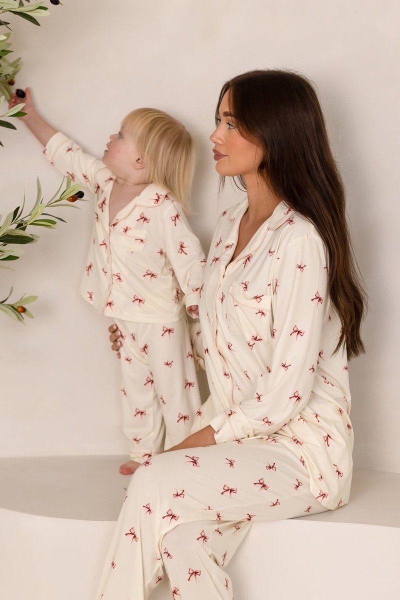 Mini COZY Rosy Ribbon Pyjamas Set - Cozy Crew Club