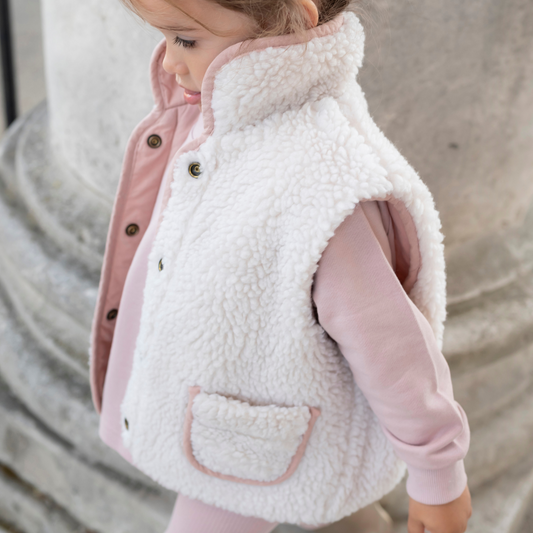 Reversible Teddy Body Warmer - Dusky Pink