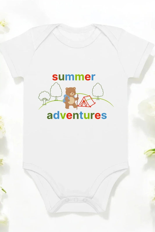 Summer Adventures Bodysuit in White - Cozy Crew Club