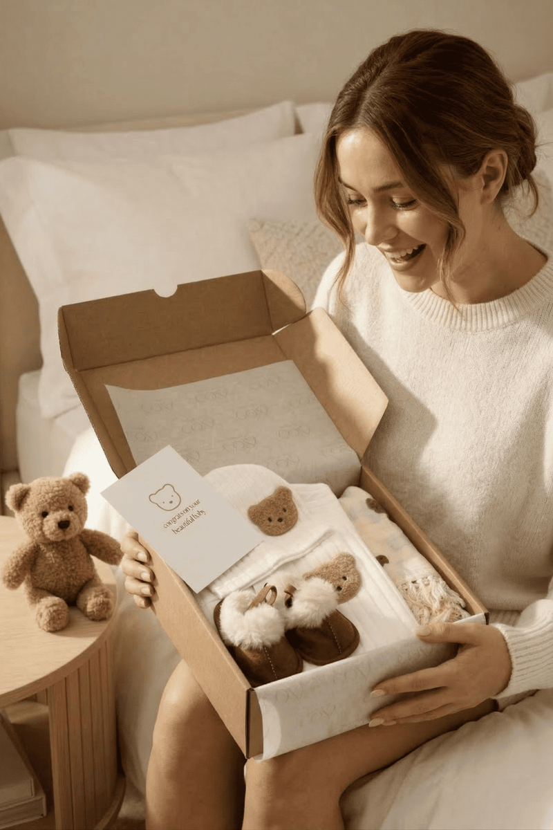 The Cozy Boucle Baby Bear Personalised Gift Box - Cozy Crew Club