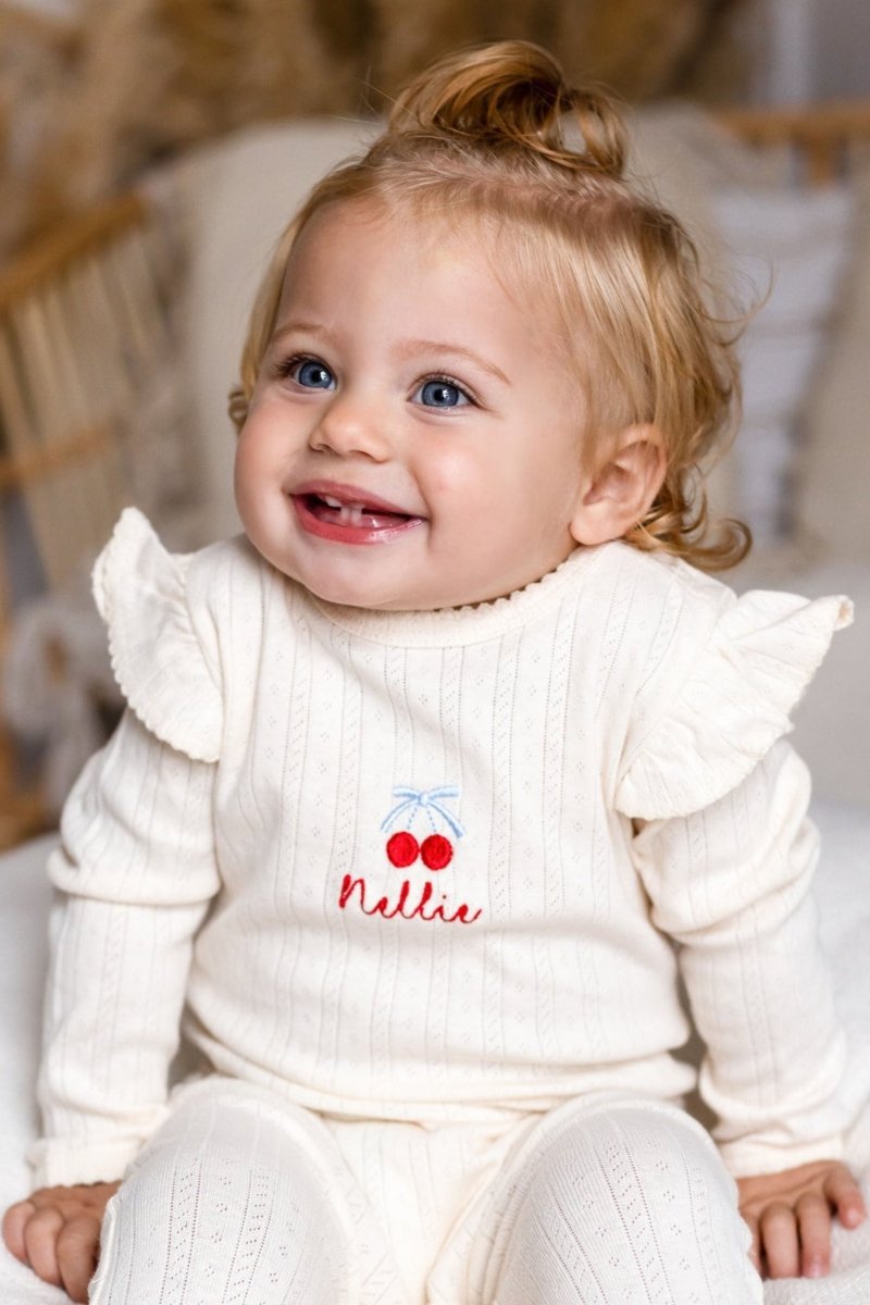 Knitted Cherry Romper - Cozy Crew Club