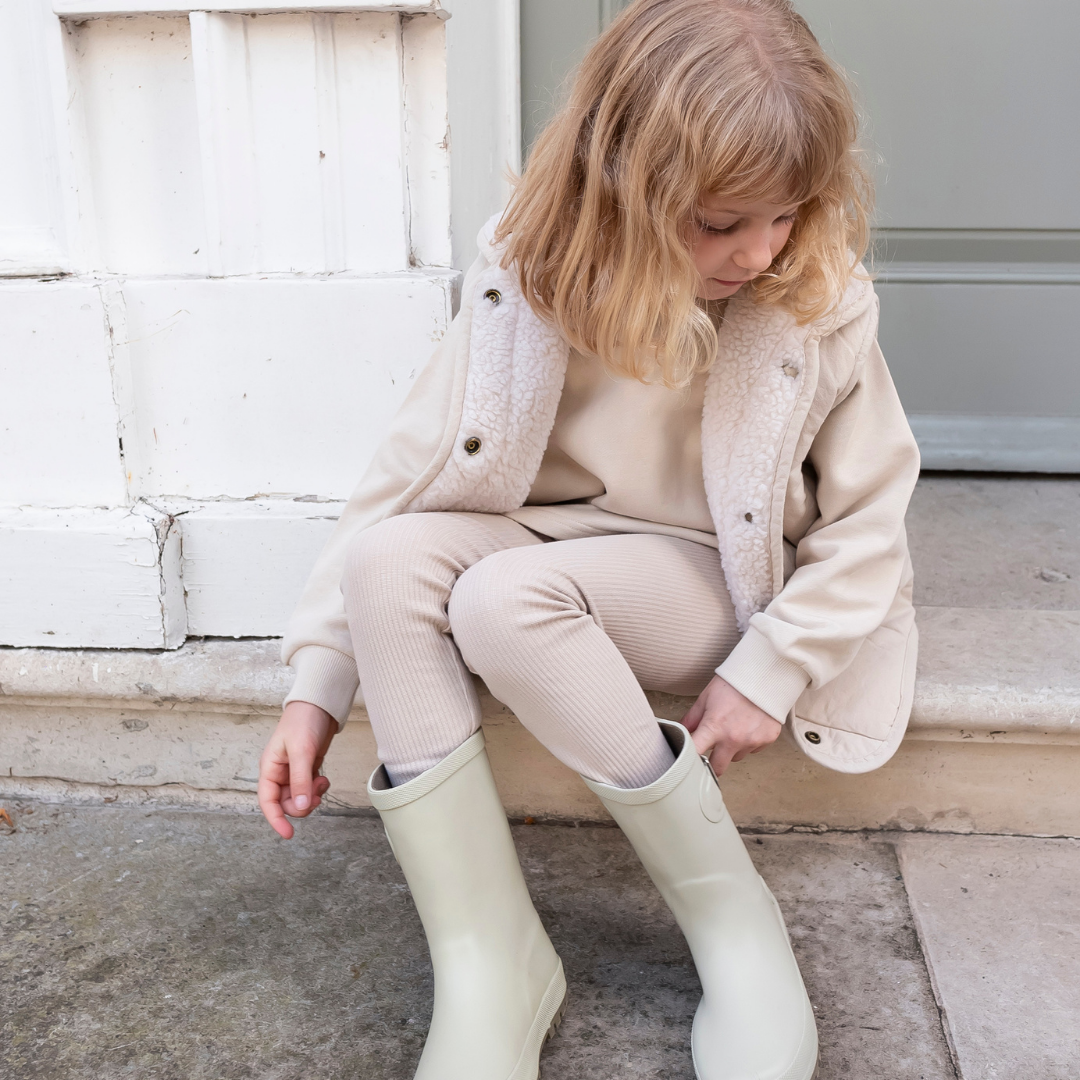 Ribbed Leggings - Light Beige
