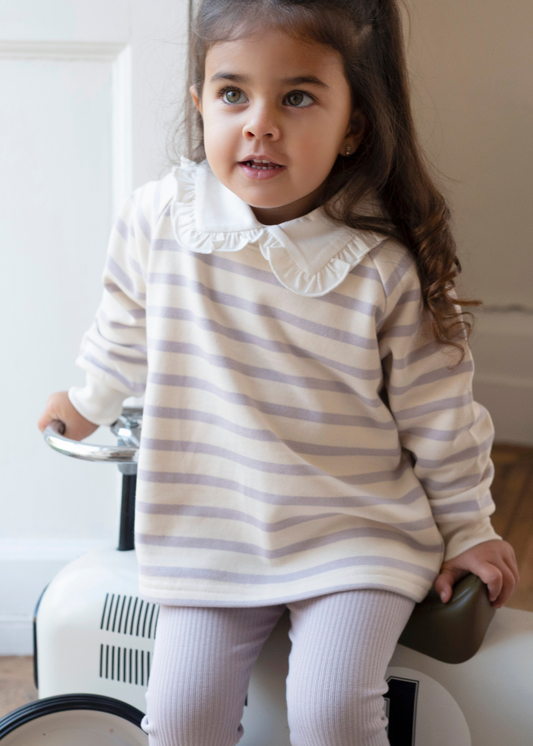 Cotton Sweatshirt in Purple