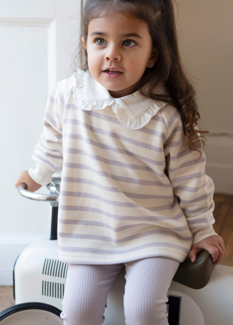 Cotton Frill Collar Top in White