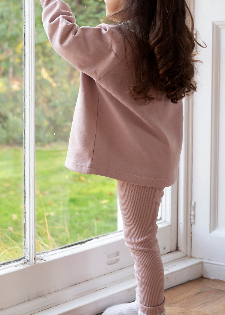 Ribbed Leggings in Pink