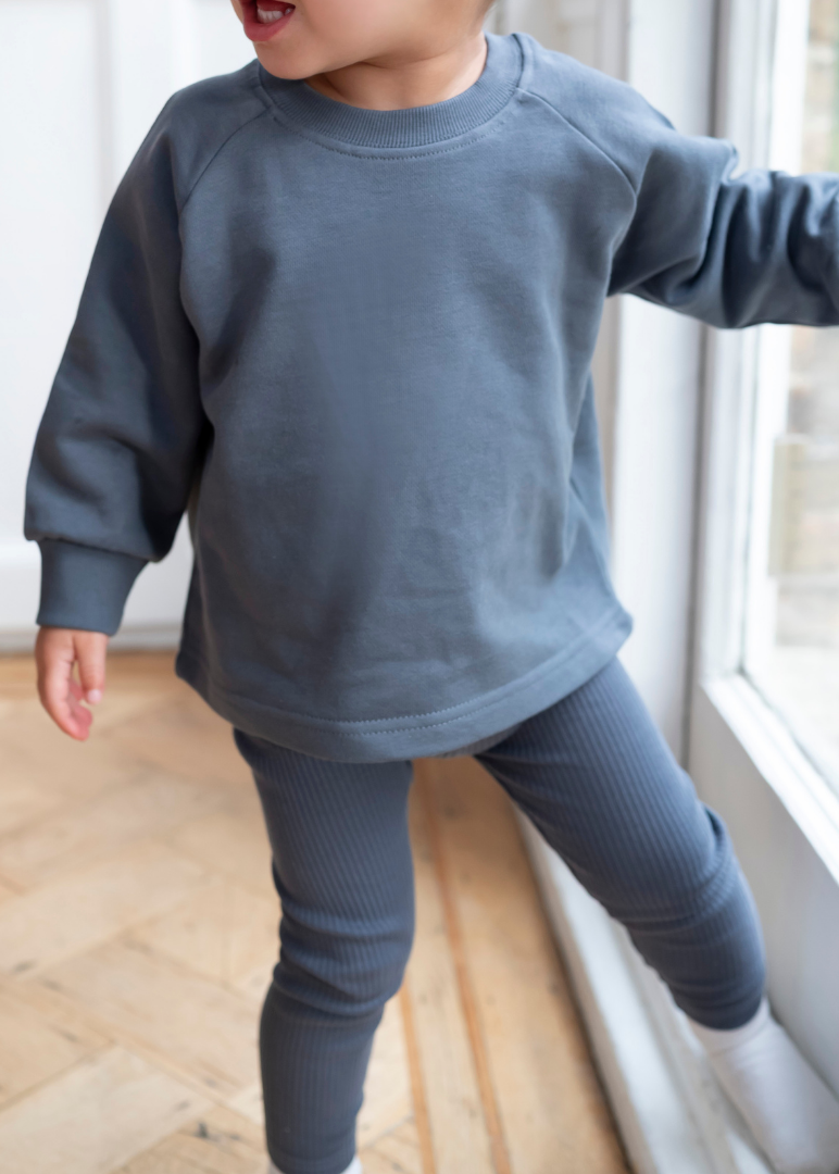 Ribbed Leggings in Blue