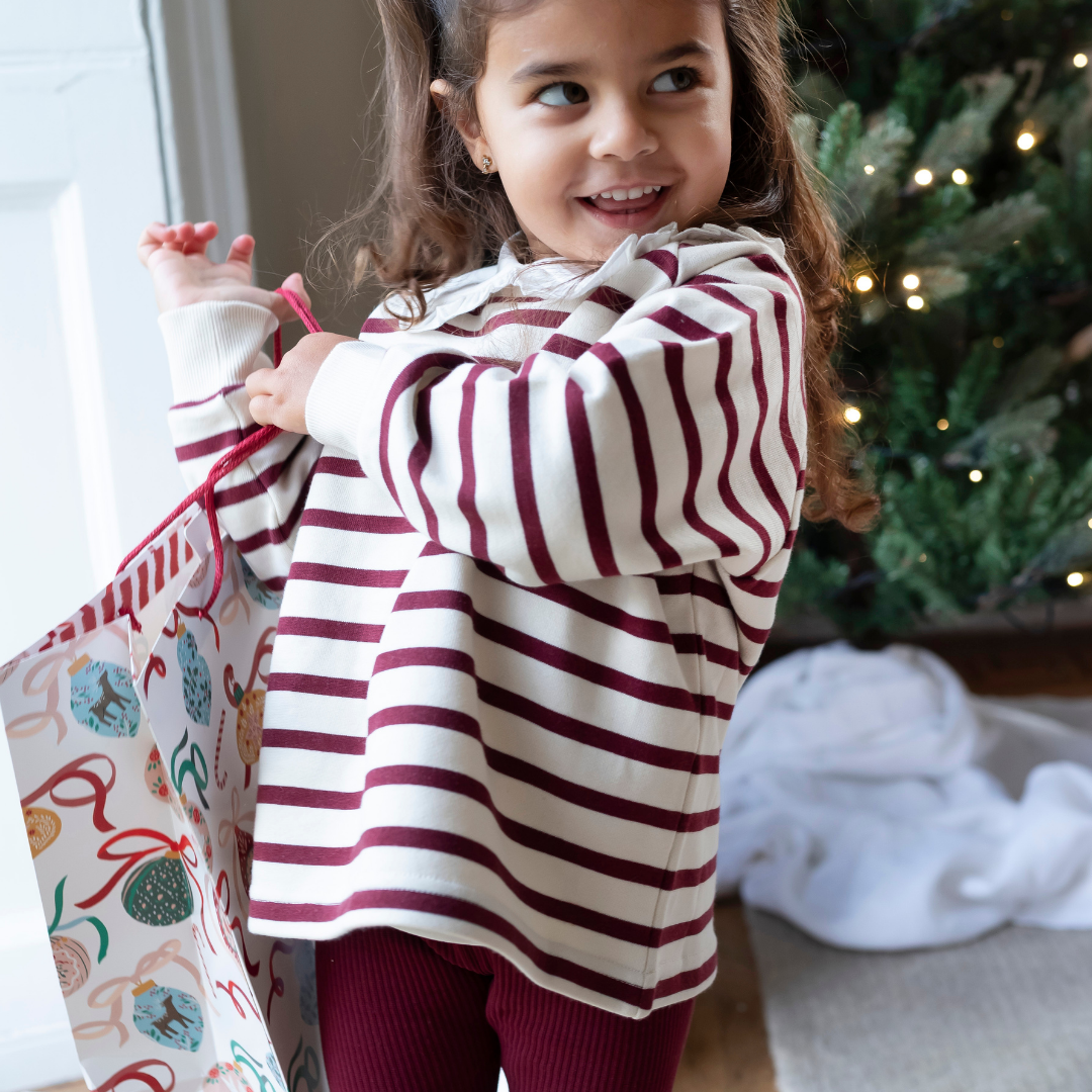 *PRE-ORDER* Cotton Sweatshirt - Maroon Stripe