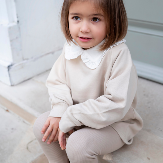 Cotton Sweatshirt - Light Beige