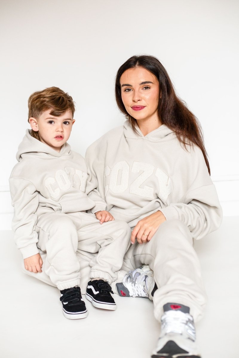 COZY Mini Tracksuit Stone Set - Cozy Crew Club