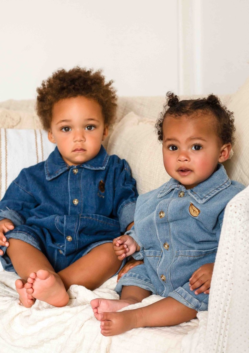 Bear Denim Piece Light or Dark Denim - Cozy Crew Club