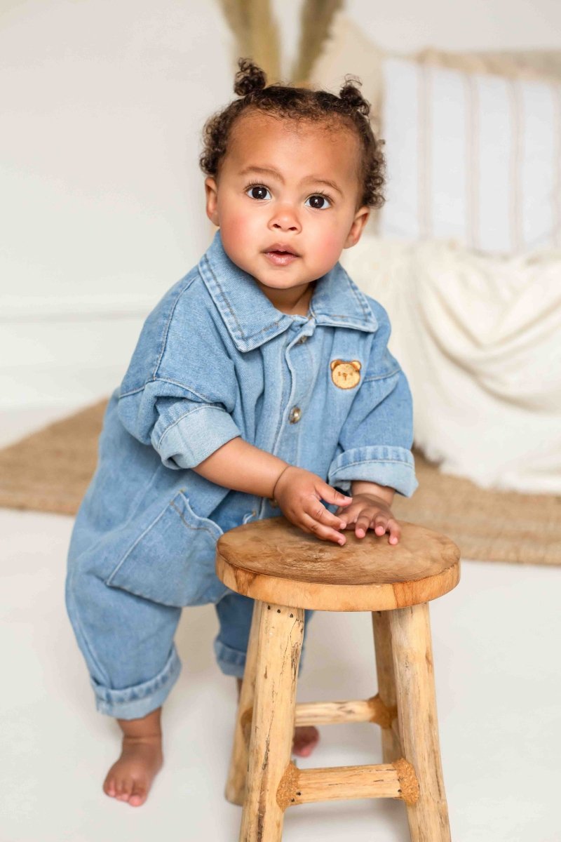 Bear Denim Piece Light or Dark Denim - Cozy Crew Club