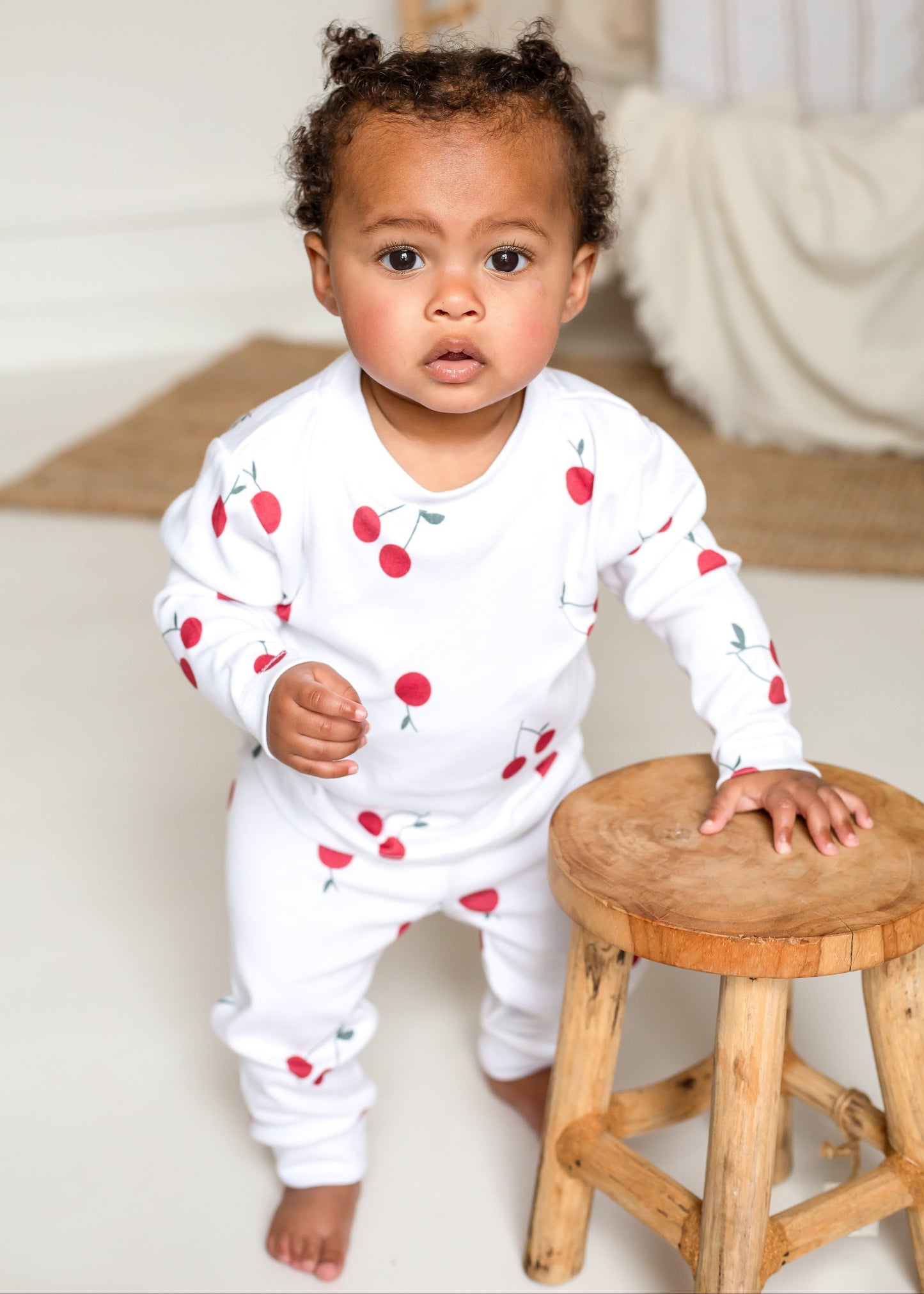 Cherry Bamboo & Organic Cotton Two Piece Set Long Sleeve Pyjamas