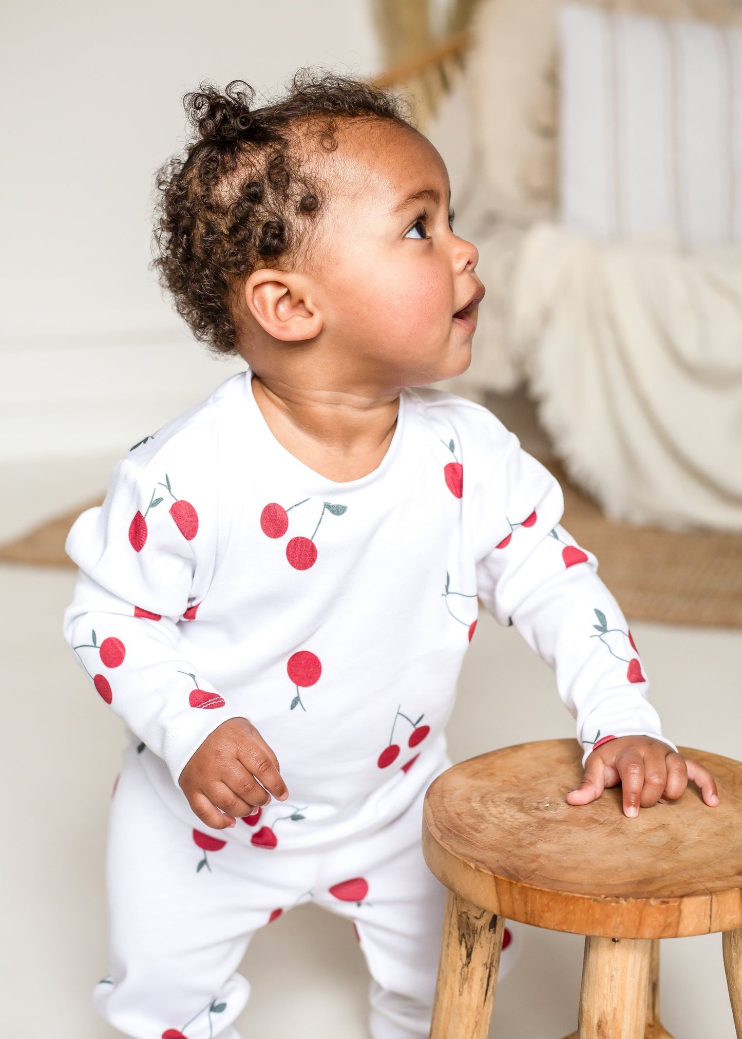 Cherry Bamboo & Organic Cotton Two Piece Set Long Sleeve Pyjamas