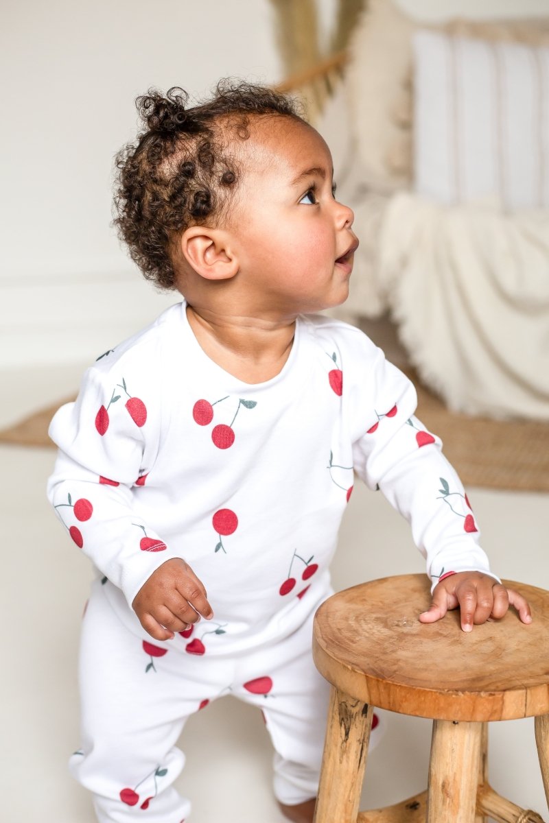 Cherry Bamboo & Organic Cotton Two-Piece Set Long Sleeve Pyjamas - Cozy Crew Club