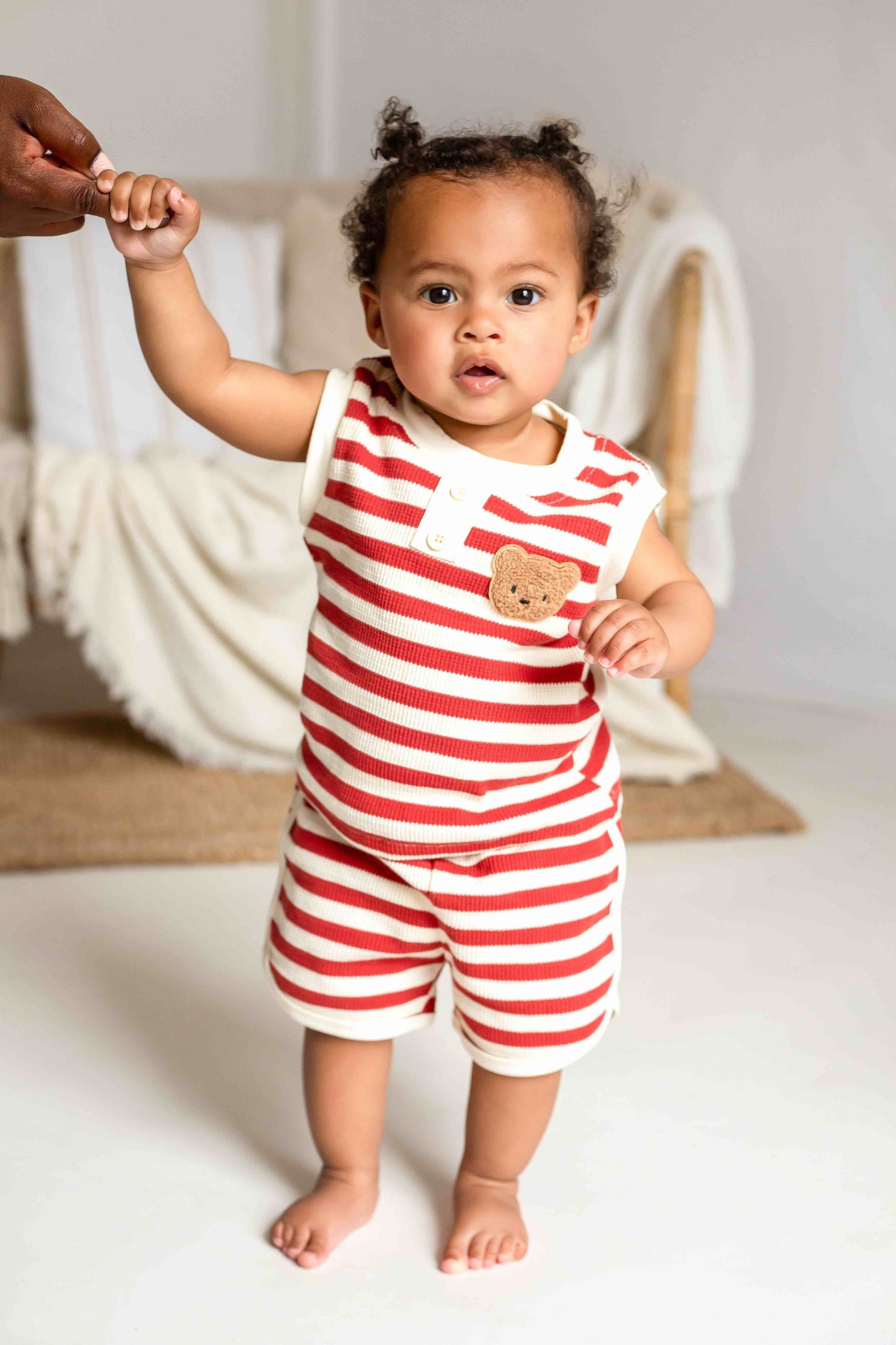 The Bear Beach Stripe Shorts & T Shirt