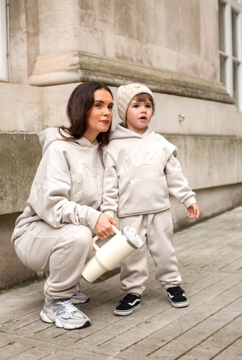 COZY Mini Tracksuit Stone Set - Cozy Crew Club