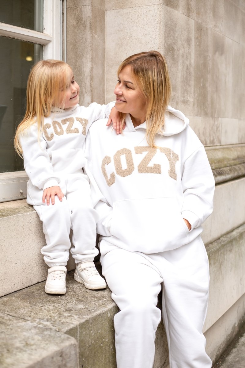 COZY Mini Tracksuit Off-White Set - Cozy Crew Club