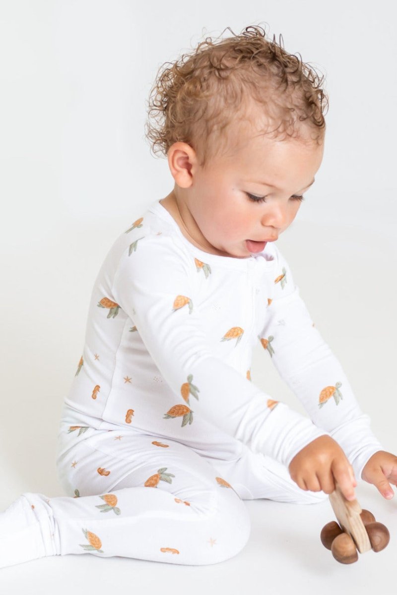 Ocean Bamboo Zip Sleepsuit One Piece - Cozy Crew Club