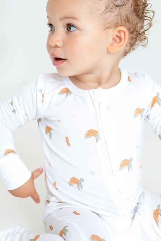 Ocean Bamboo Zip Sleepsuit One Piece - Cozy Crew Club