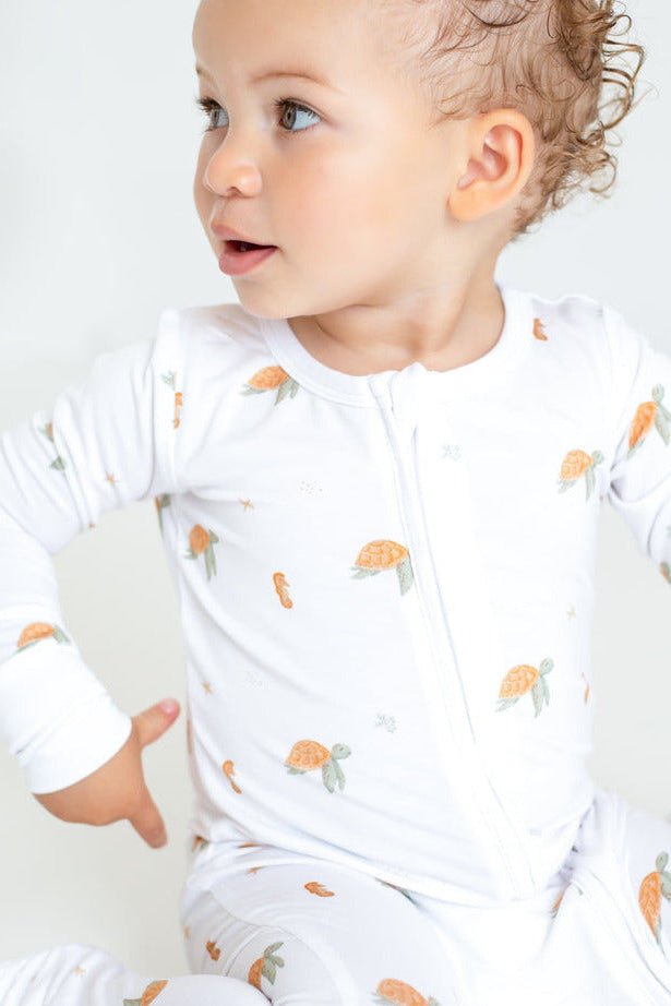 Ocean Bamboo Zip Sleepsuit One Piece - Cozy Crew Club