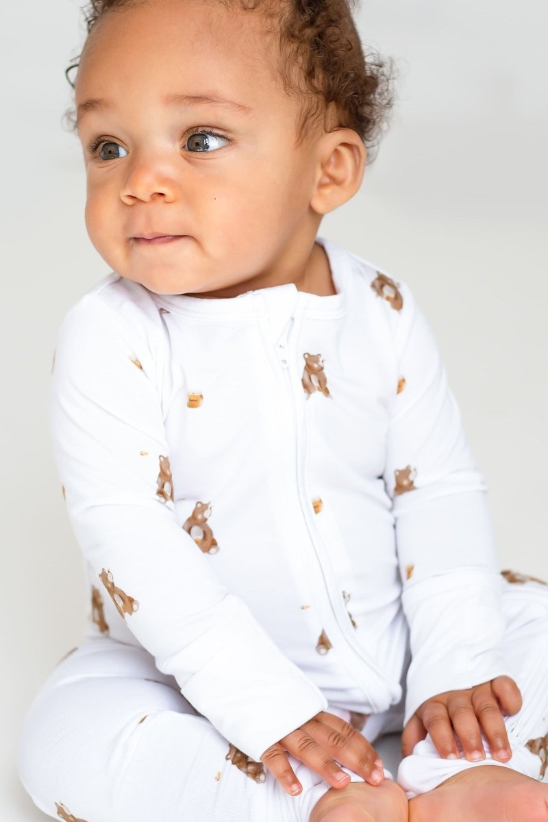 Bear Cotton Zip Sleepsuit One Piece - Cozy Crew Club