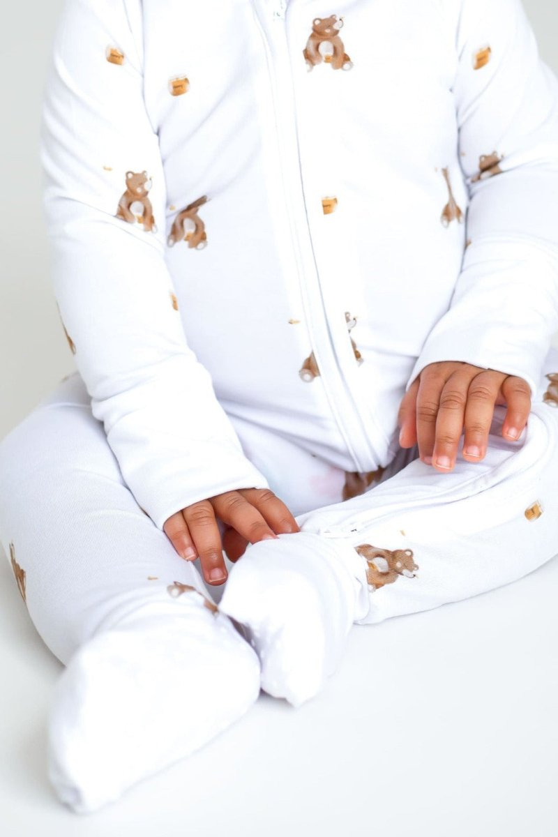 Bear Cotton Zip Sleepsuit One Piece - Cozy Crew Club