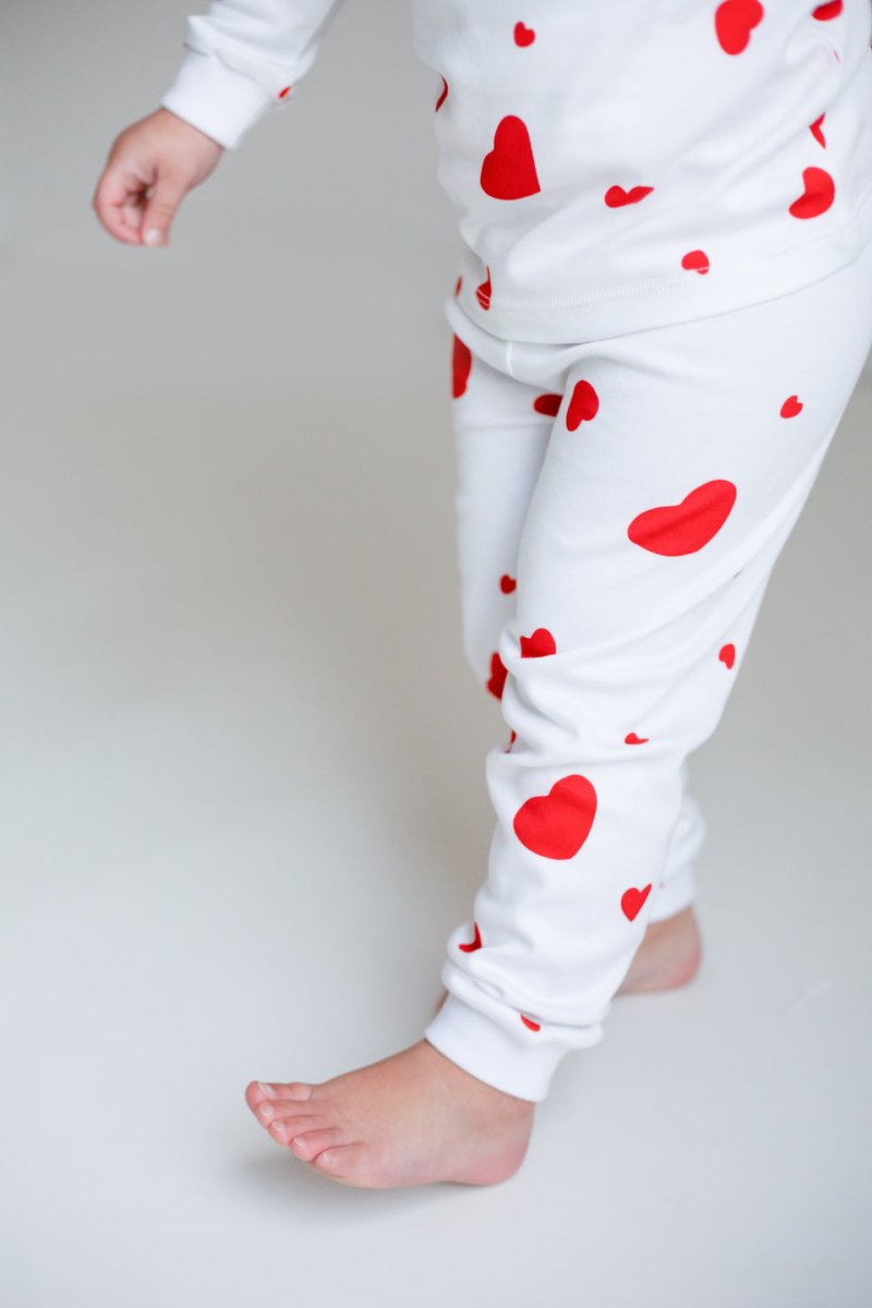 Love Heart Bamboo & Organic Cotton Two-Piece Set Long Sleeve Pyjamas - Cozy Crew Club