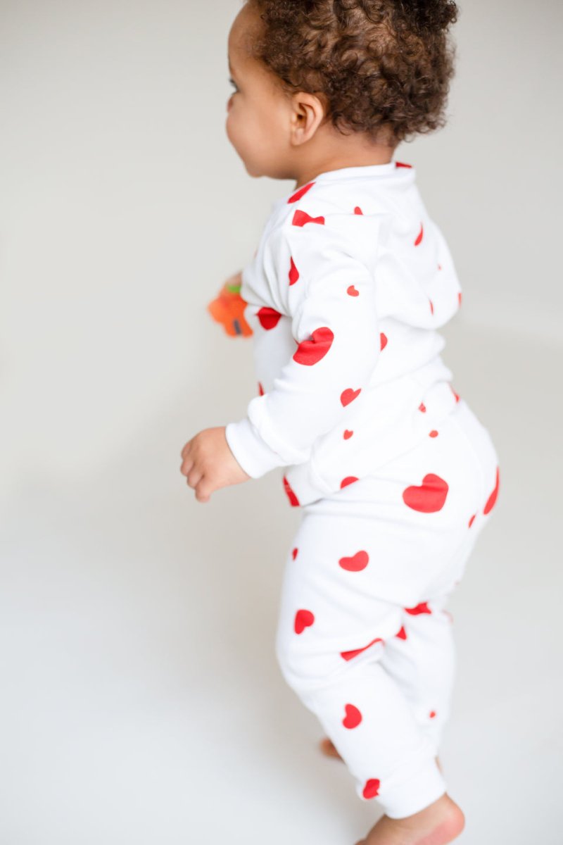 Love Heart Bamboo & Organic Cotton Two-Piece Set Long Sleeve Pyjamas - Cozy Crew Club