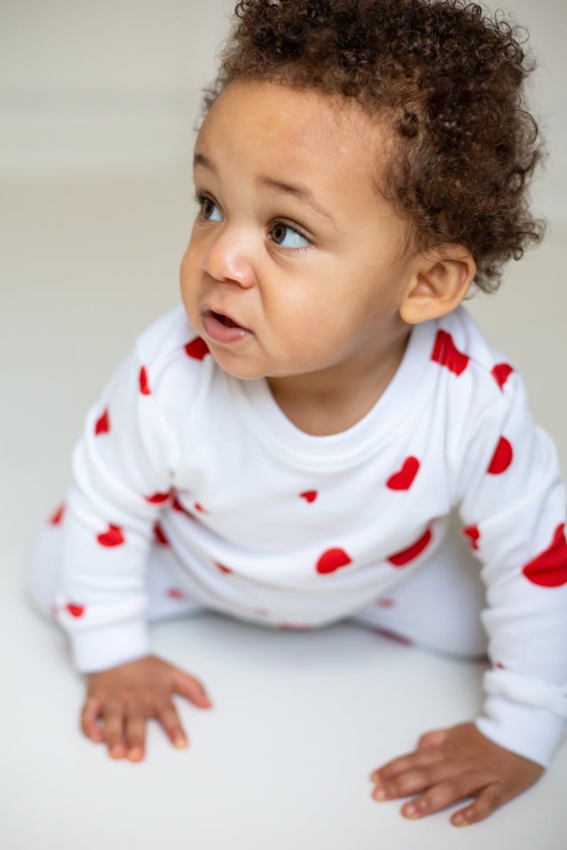 Love Heart Bamboo & Organic Cotton Two-Piece Set Long Sleeve Pyjamas - Cozy Crew Club