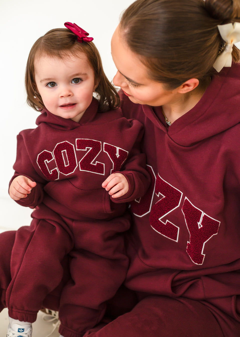Cozy Mini Tracksuit Burghundy in Red