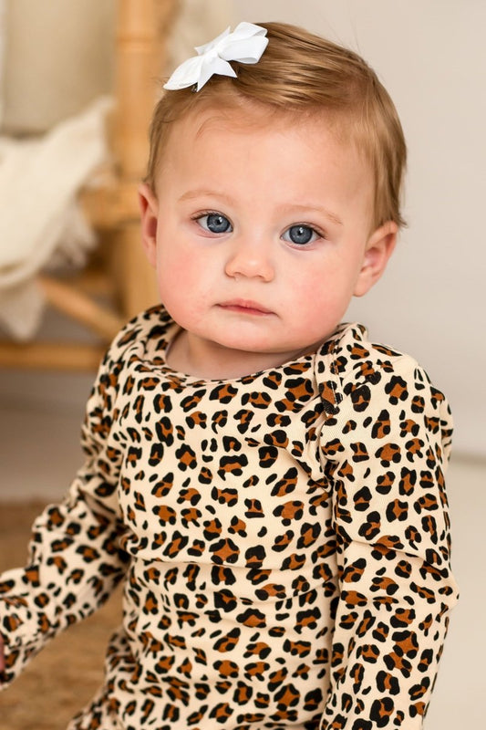 Little Wild One – Leopard Print Baby Romper - Cozy Crew Club