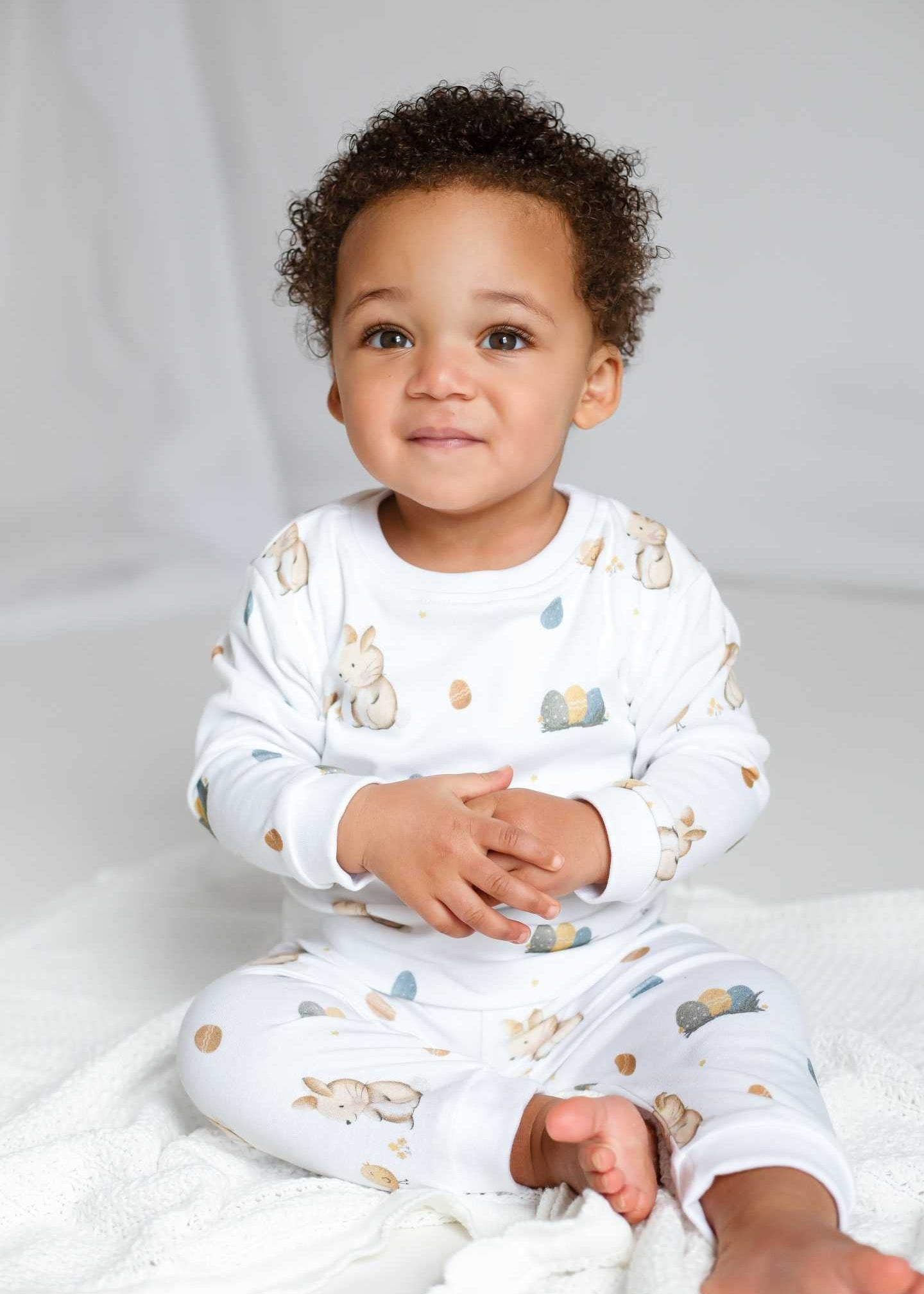 Cozy Easter Bunny Bamboo & Organic Cotton Two Piece Set Long Sleeve Pyjamas