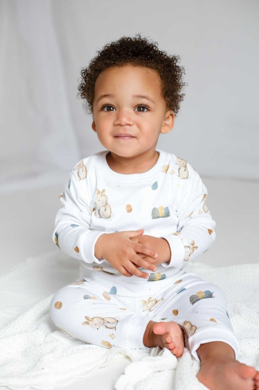 Cozy Easter Bunny Bamboo & Organic Cotton Two-Piece Set Long Sleeve Pyjamas - Cozy Crew Club