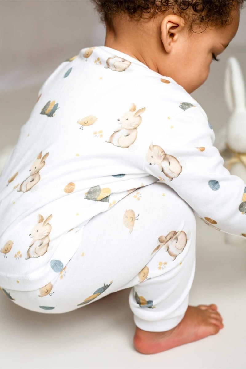 Cozy Easter Bunny Bamboo & Organic Cotton Two-Piece Set Long Sleeve Pyjamas - Cozy Crew Club