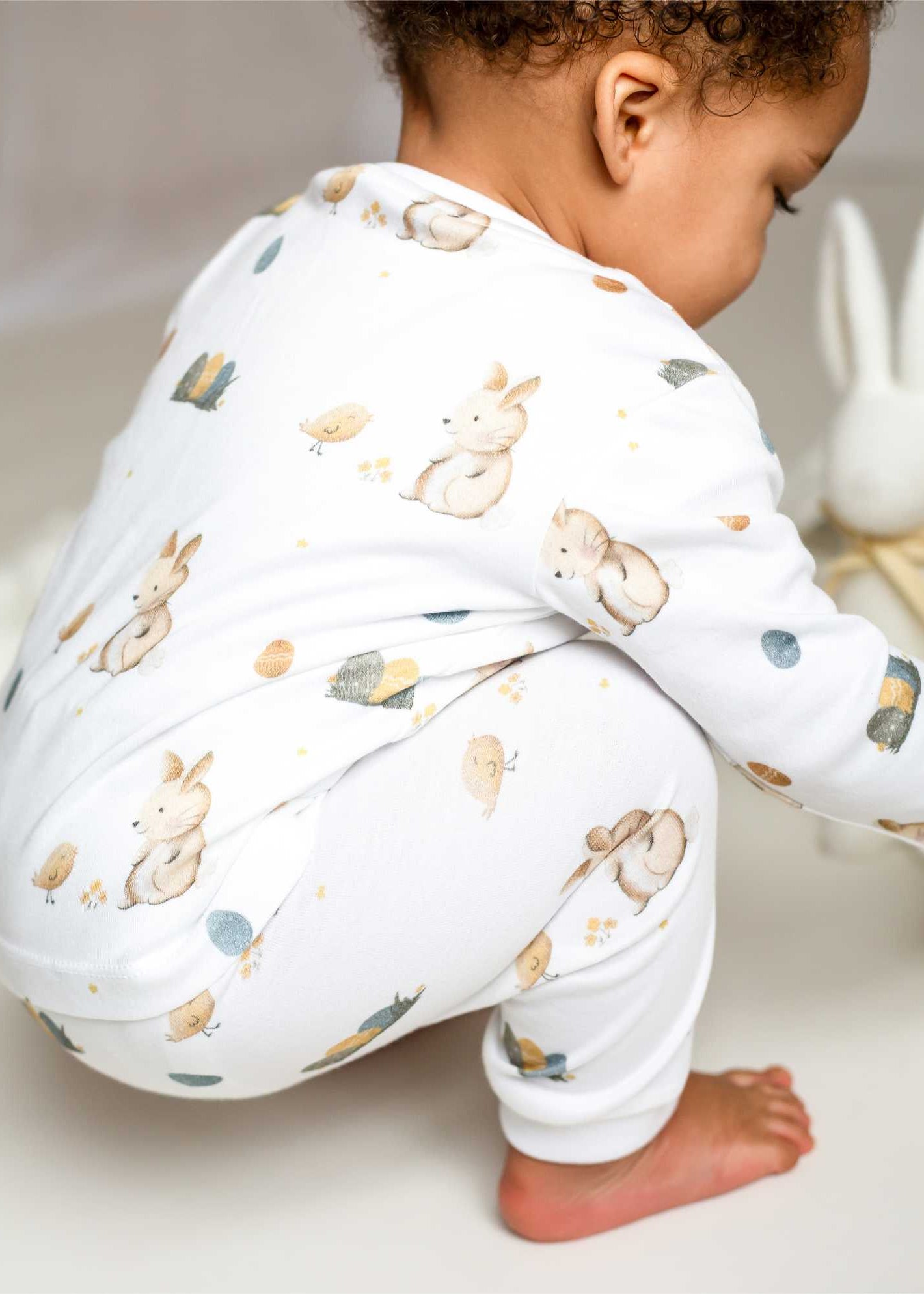 Cozy Easter Bunny Bamboo & Organic Cotton Two Piece Set Long Sleeve Pyjamas