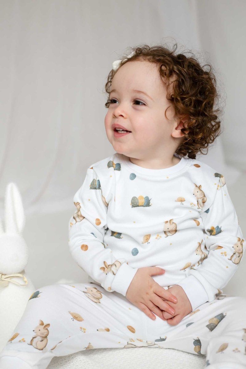 Cozy Easter Bunny Bamboo & Organic Cotton Two-Piece Set Long Sleeve Pyjamas - Cozy Crew Club