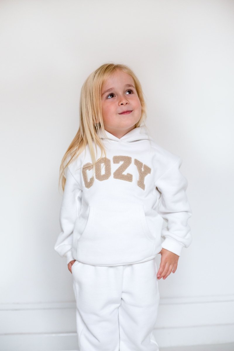 COZY Mini Tracksuit Off-White Set - Cozy Crew Club