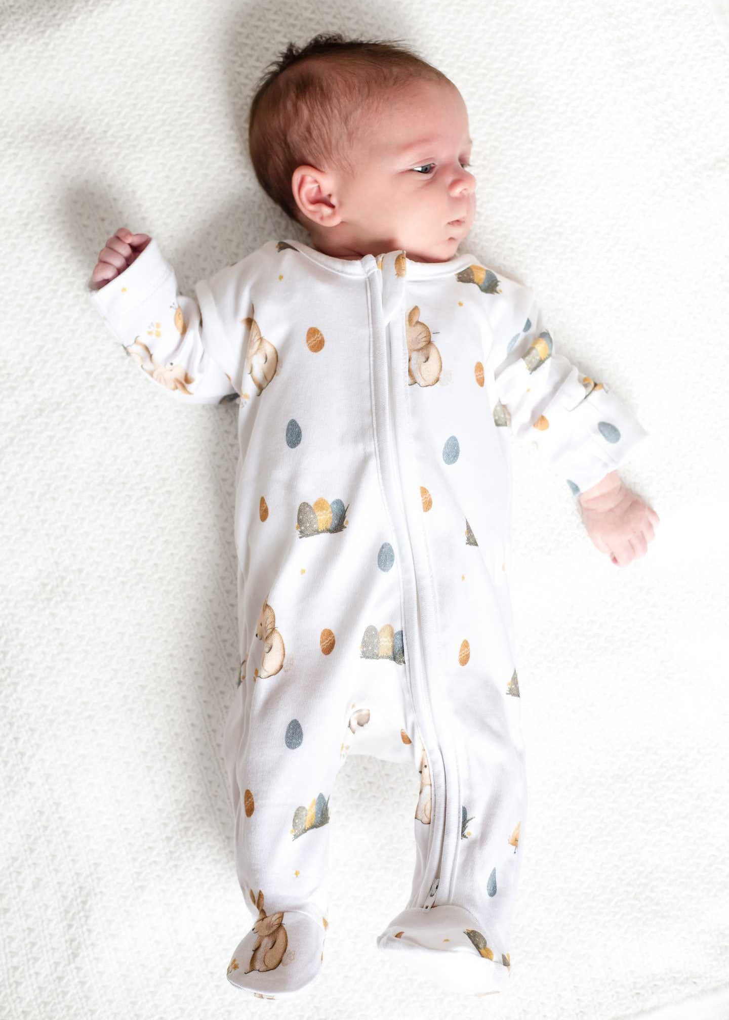 Cozy Easter Bunny Bamboo & Organic Cotton Zip Sleepsuit One Piece