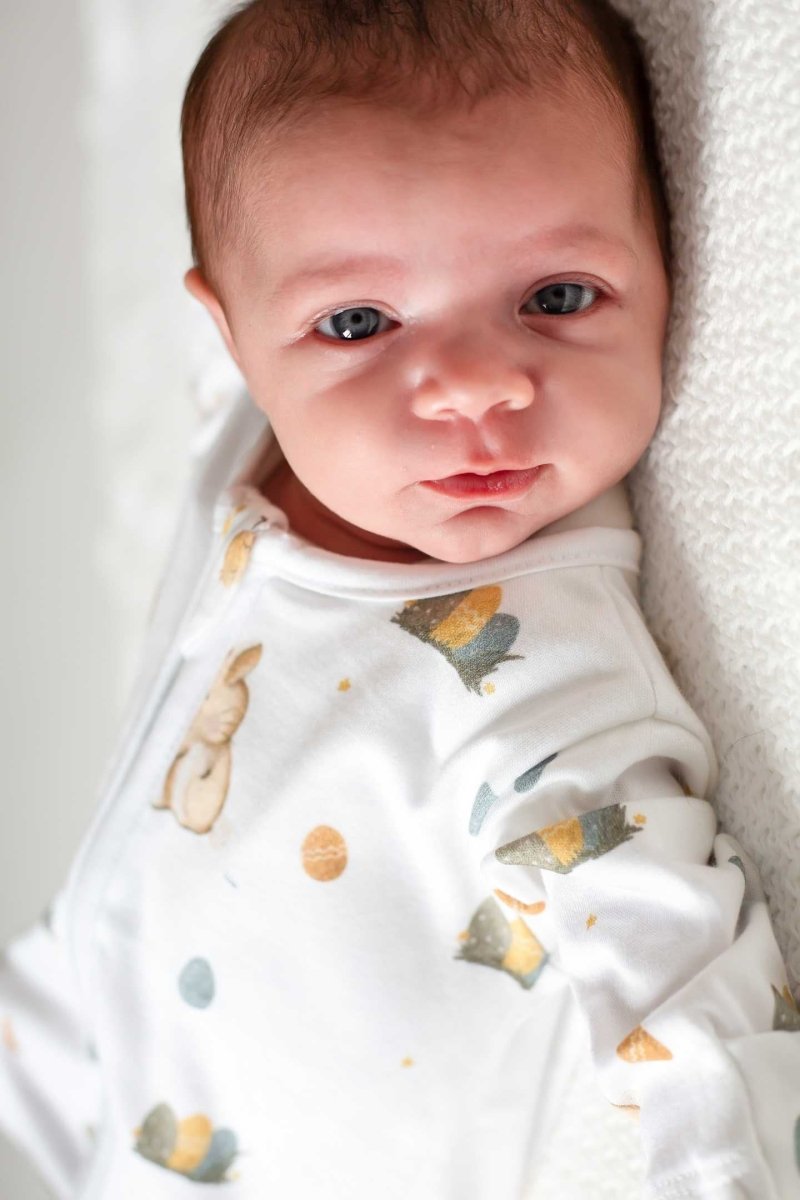Cozy Easter Bunny Bamboo & Organic Cotton Zip Sleepsuit One Piece - Cozy Crew Club
