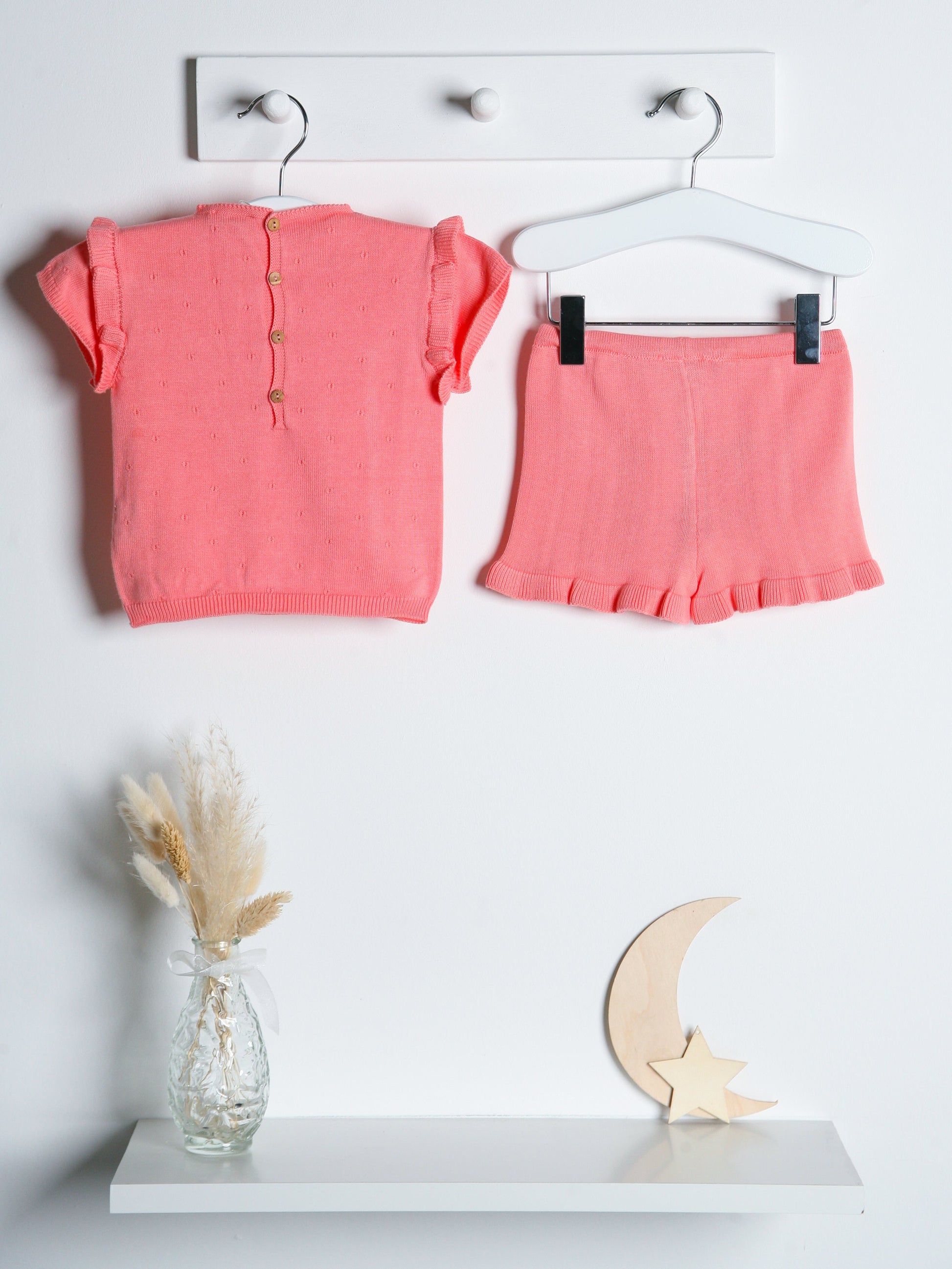 Wedoble Salmon Knitted Top & Shorts Set - Rose & Albert