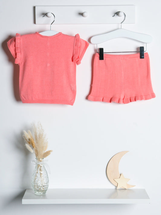 Wedoble Salmon Knitted Top & Shorts Set - Rose & Albert