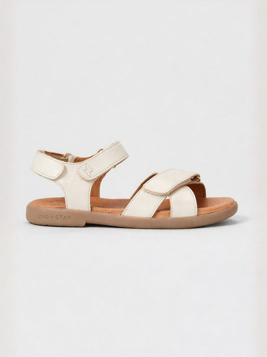 Rae Junior Cross-Strap Sandal Off White