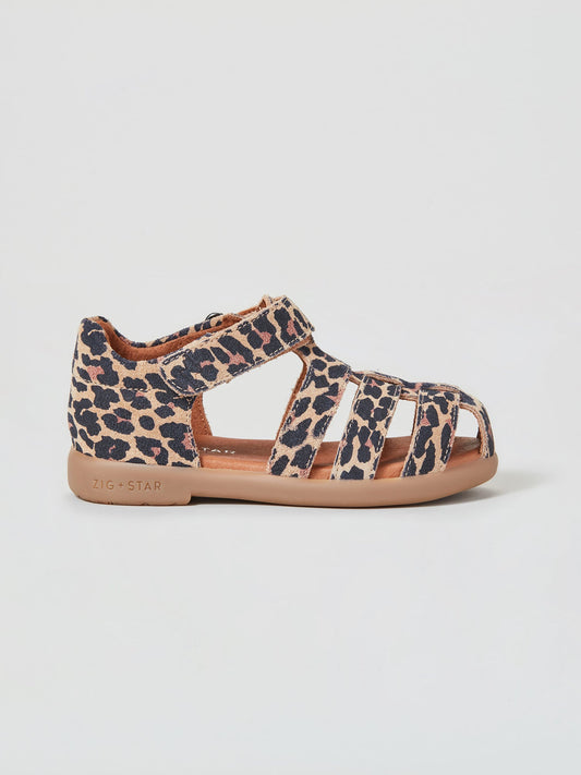 Cosmic Infant Closed-Toe Sandal Natural Animal Side