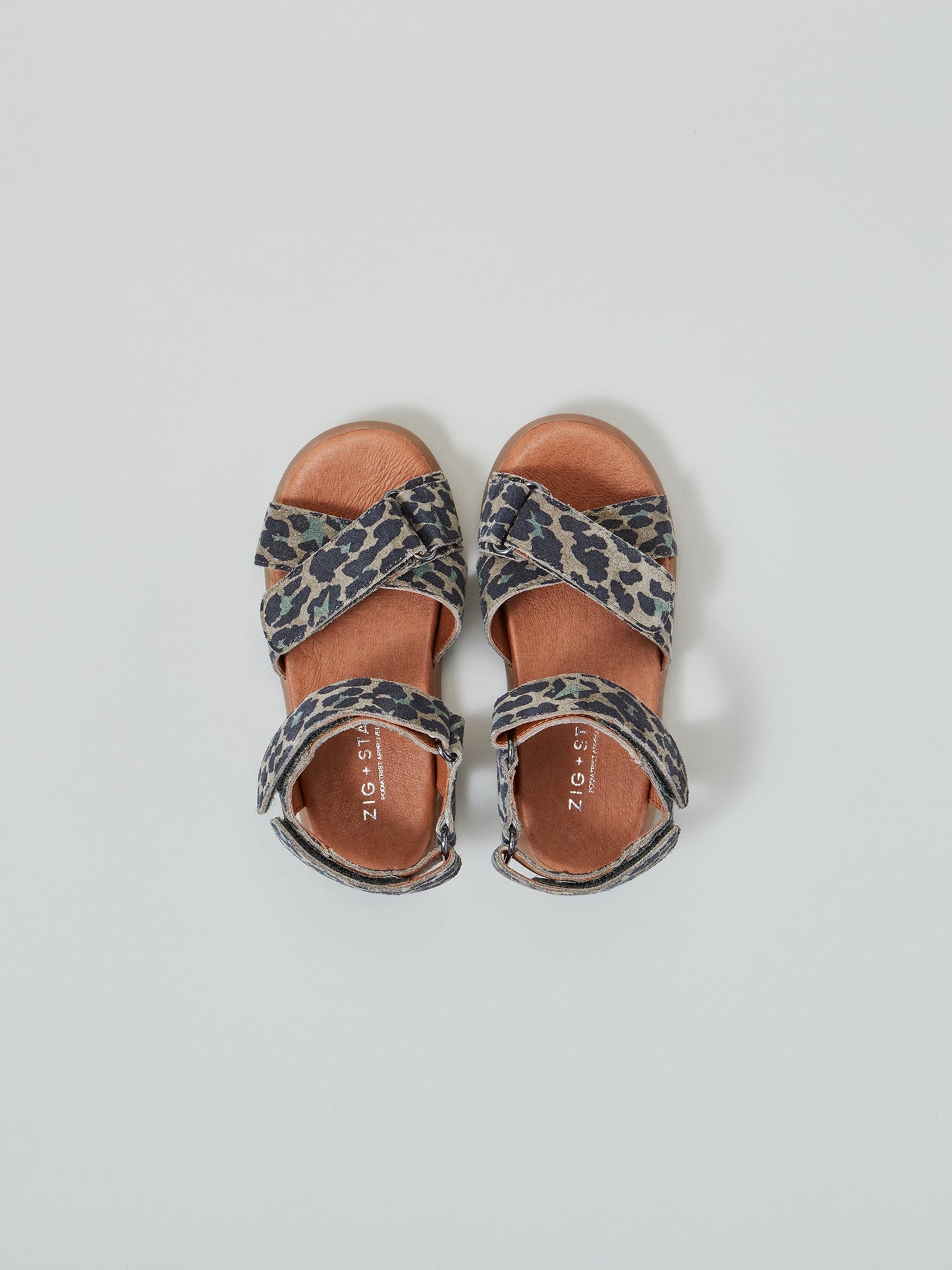 ZIG AND STAR RAE INFANT SANDAL KHAKI CAMO ANIMAL TOP