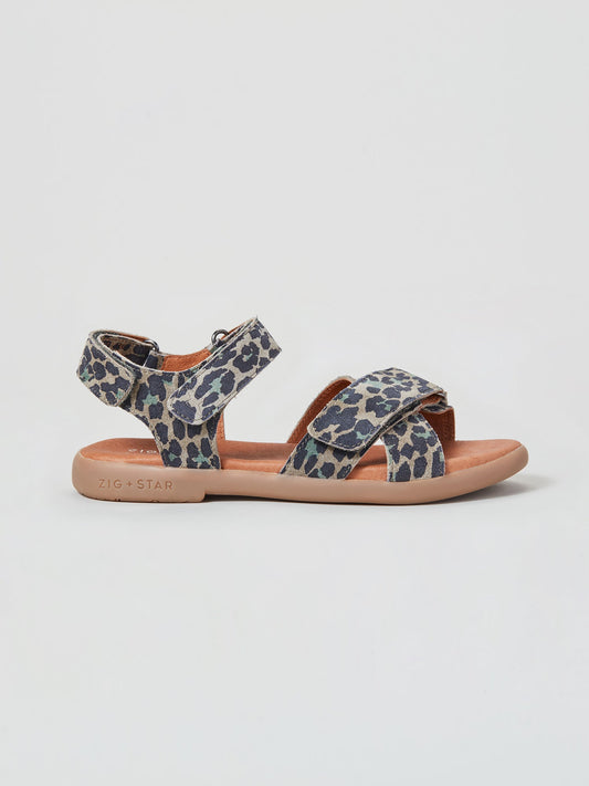 ZIG AND STAR RAE JUNIOR SANDAL KHAKI CAMO ANIMAL SIDE