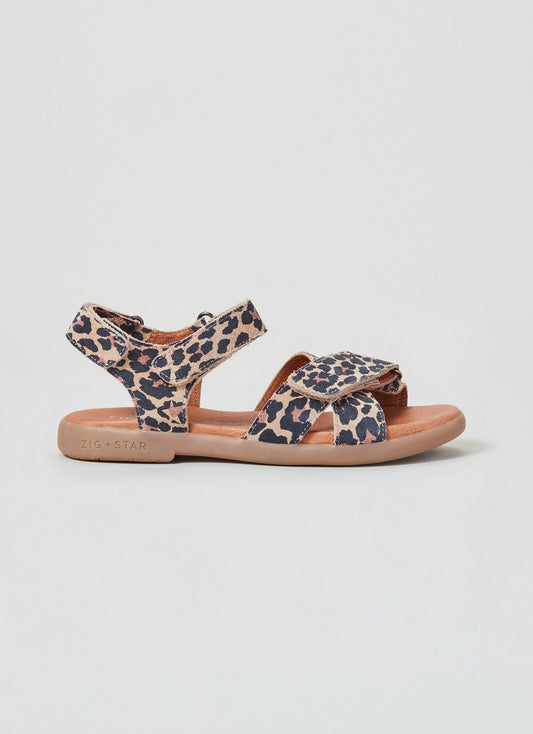 ZIG AND STAR RAE JUNIOR SANDAL NATURAL ANIMAL SIDE