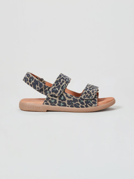 ZIG AND STAR SOLAR JUNIOR SANDAL KHAKI CAMO ANIMAL SIDE